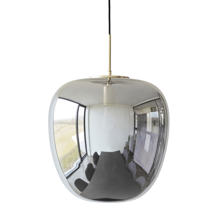 Hübsch Interiør Reflect - Loftlampe i røget glas og messing