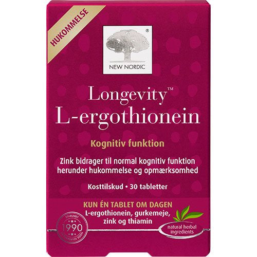 Produktbillede af New Nordic Longevity L-ergothionein på tilbud i brug