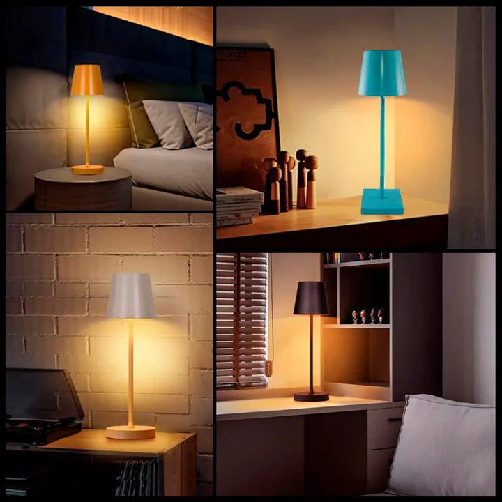 Bordlampe LED m/touch ledningsfri mange farver Sort