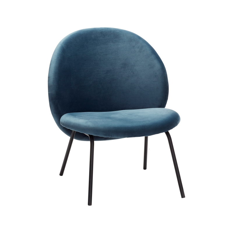 Hübsch Interiør Gather - Loungestol i velour - Blå ❤ Stort online udvalg i Hübsch Interiør ❤ Billig fragt og hurtig levering 2 - 5 hverdage ❤ Varenummer: BYH-945099 / Ean: 5712772064276 på lager - Udsalg på Lænestole - Over 360 kendte mærker på udsalg