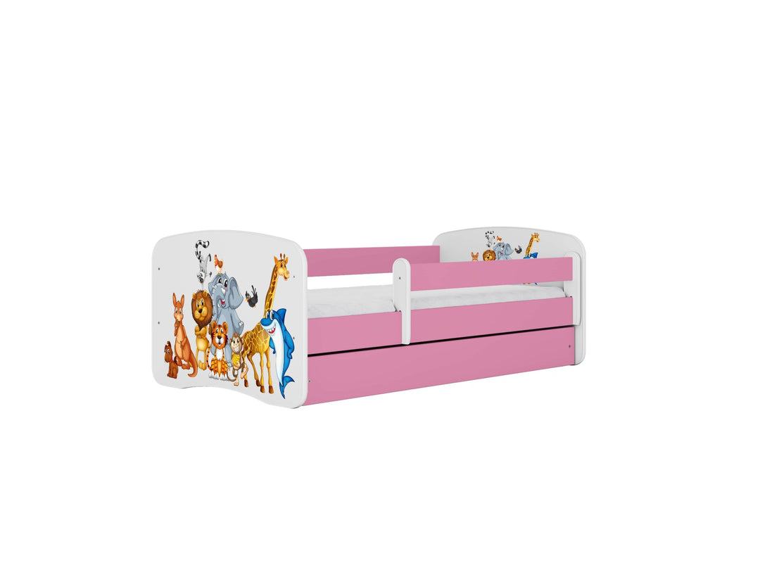 KOCOT KIDS Seng babydreams lyserøde dyr uden skuffe med madras 160/80
