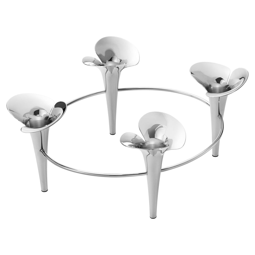 Georg jensen Georg jensen Bloom Botanica lysestage, stainless steel – frontbillede (Lysestage)
