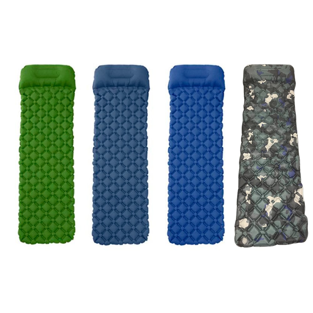 Produktbillede af Køb Ultralet oppusteligt liggeunderlag m/pude 190 x 58 cm. Grøn på tilbud