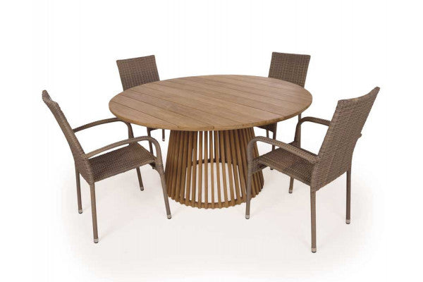 Produktbillede af Luna 150 Geneve Dusty Teak Havemøbelsæt på tilbud i høj kvalitet