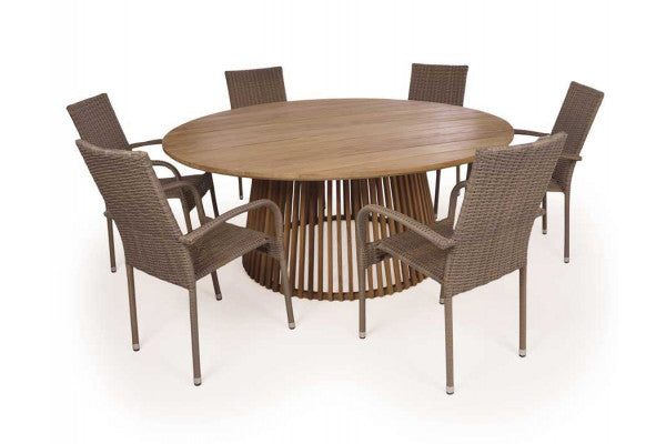 Produktbillede af Luna 180 Geneve Dusty Teak Havemøbelsæt på tilbud i høj kvalitet