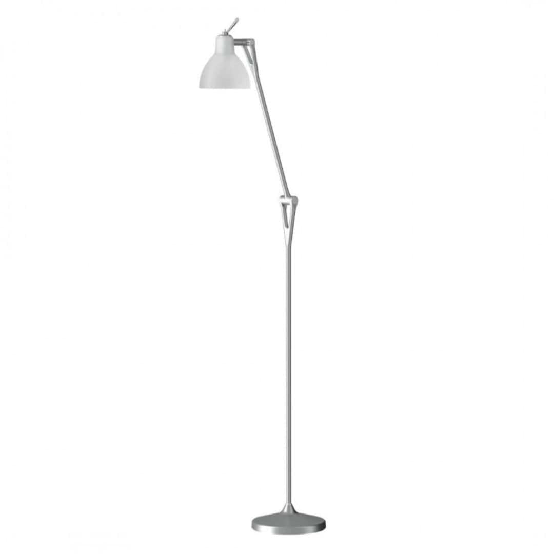 Produktbillede af Luxy F1 Gulvlampe Alu/Mat Hvid Skærm Rotaliana i premium kvalitet