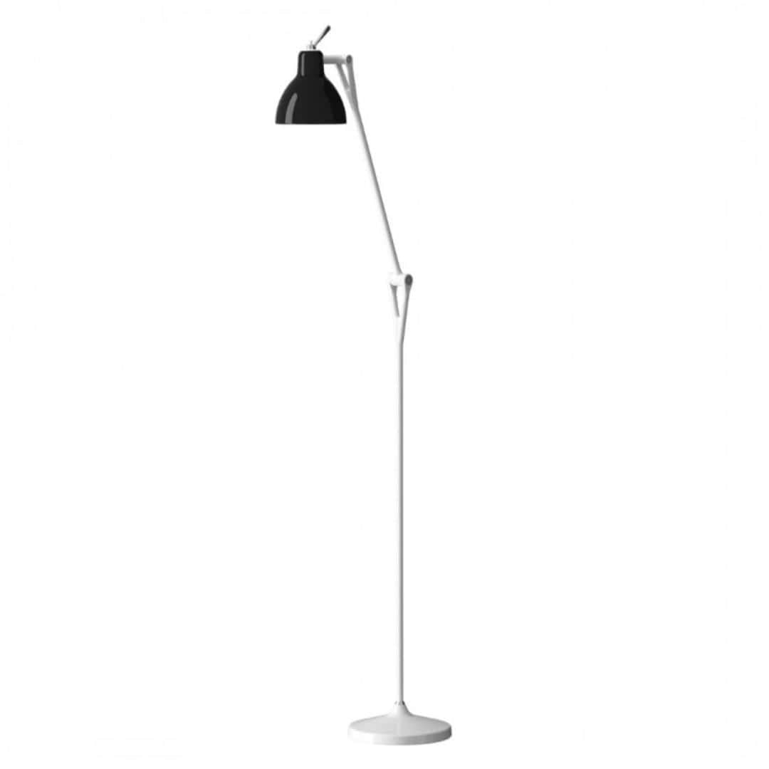 Produktbillede af Luxy F1 Gulvlampe Mat Hvid/Blank Sort Skærm Rotaliana i premium kvalitet