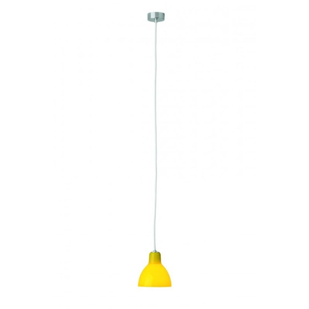 Produktbillede af Luxy H5 Pendel Hvid Ledning/Blank Gul Skærm Rotaliana i premium kvalitet