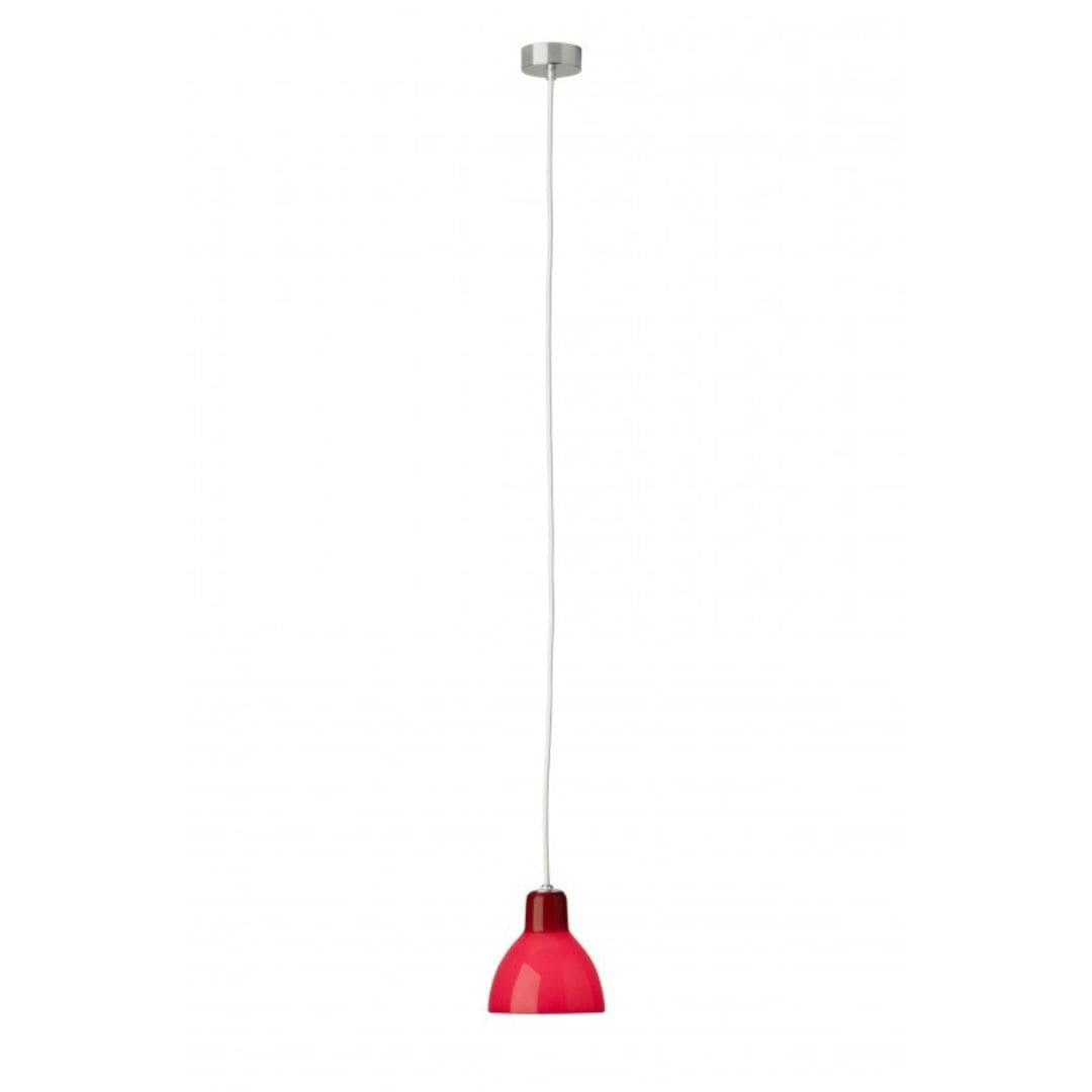 Produktbillede af Luxy H5 Pendel Hvid Ledning/Blank Rød Skærm Rotaliana i premium kvalitet
