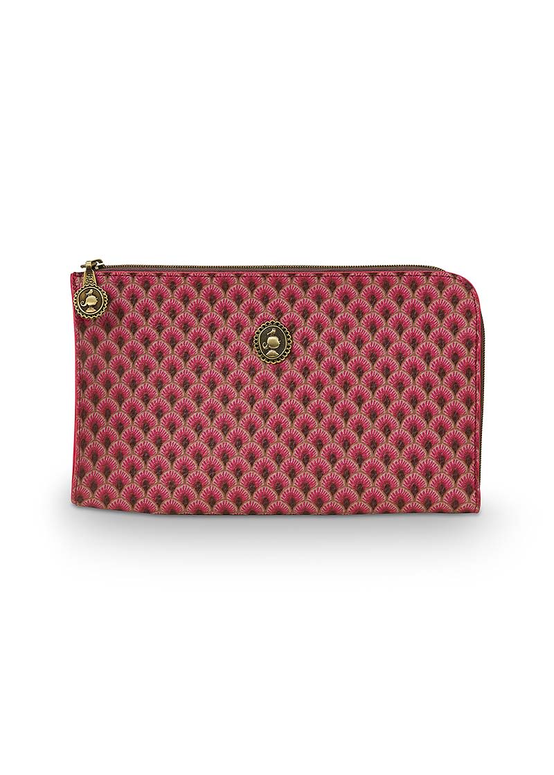 Produktbillede af Cosmetic Zipper Pouch Suki Pink 21x12.5cm på tilbud i høj kvalitet