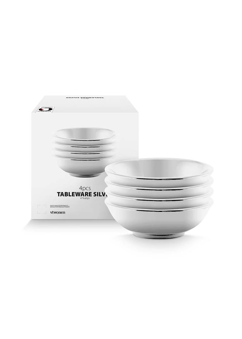 Produktbillede af Set/4 Tea Tip/Sauce Bowl Silver 7cm på tilbud i høj kvalitet