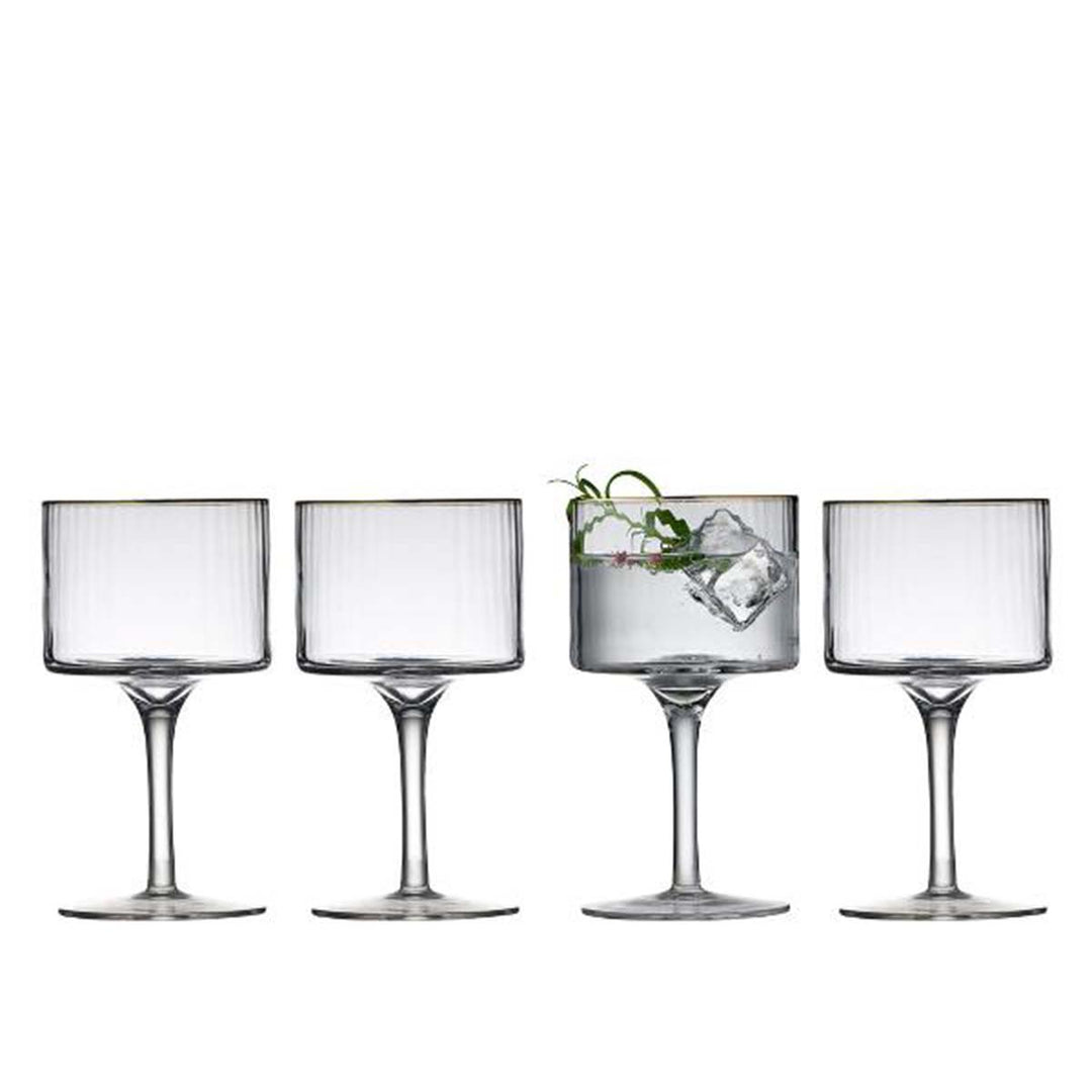 Produktbillede af Lyngby Glas Palermo Gold Gin & tonic-glas 32 cl 4 stk. i premium kvalitet