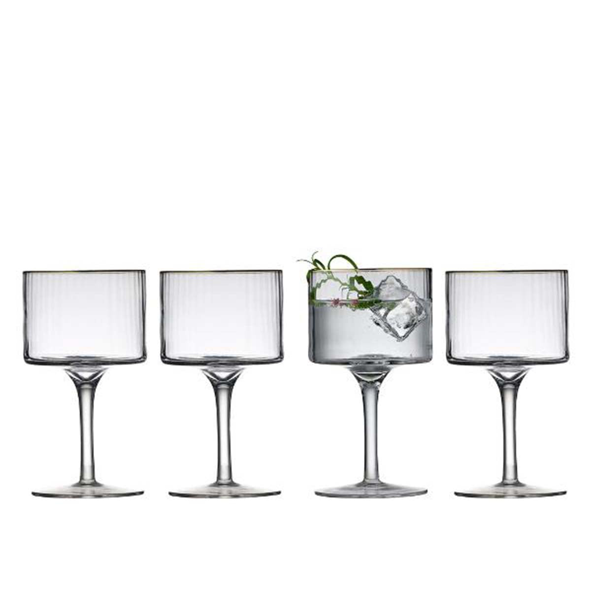 Produktbillede af Lyngby Glas Palermo Gold Gin & tonic-glas 32 cl 4 stk. i premium kvalitet