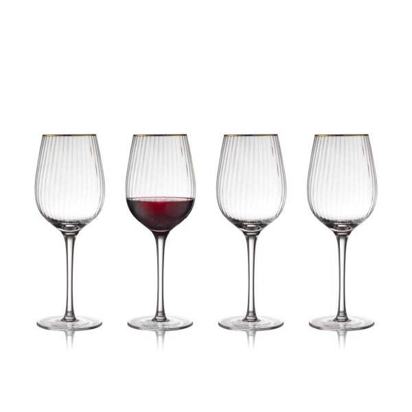 Produktbillede af Lyngby Glas Palermo Gold Rødvinsglas 40 cl 4 stk. i premium kvalitet
