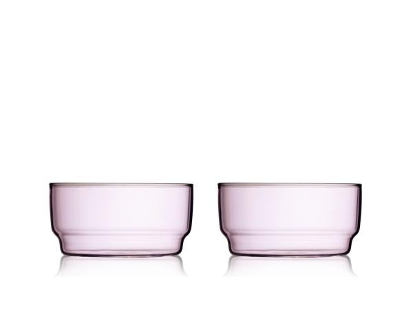 Produktbillede af Lyngby Glas Torino Skål 12 cm 2 stk. Pink i premium kvalitet
