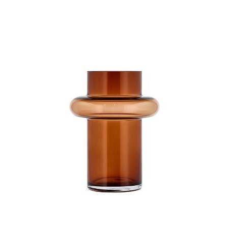 Produktbillede af Lyngby Glas Tube Vase 20 cm Amber i premium kvalitet