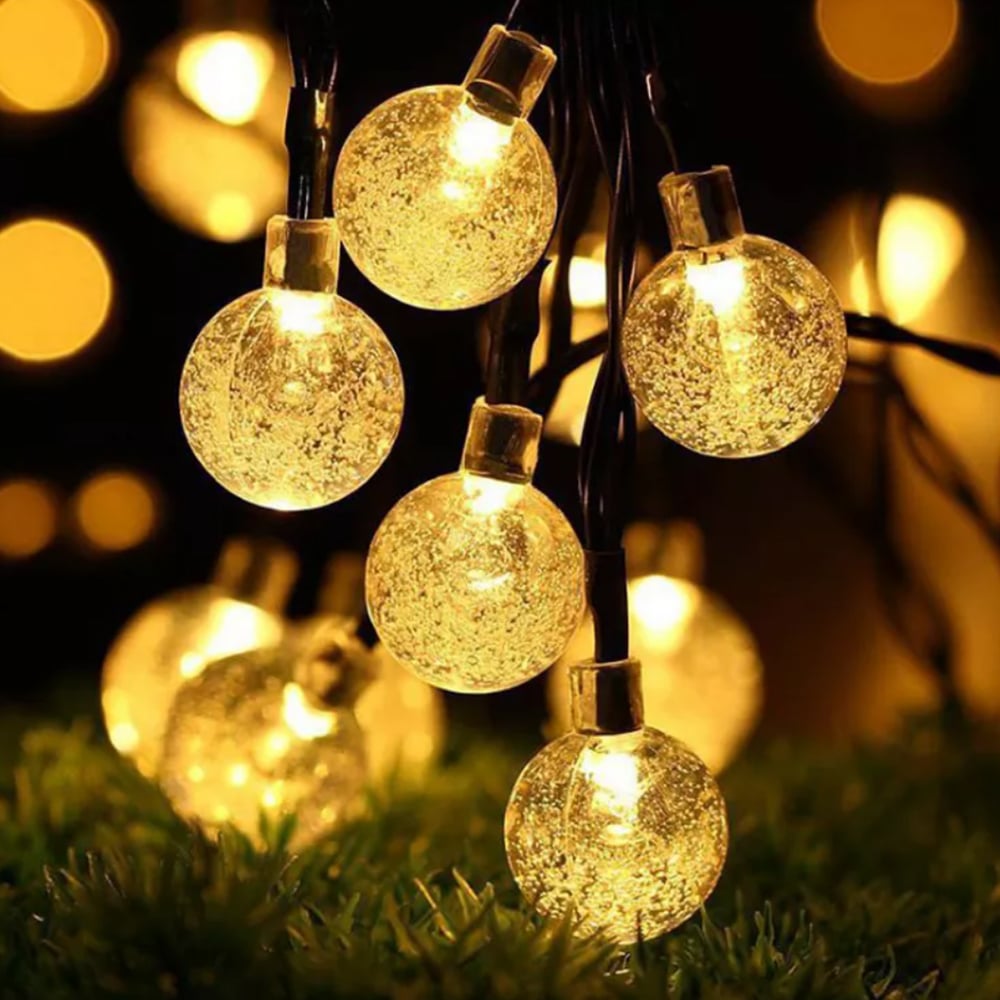 Produktbillede af Køb Solcelle lyskæde m/kuglelys 5M-20 LED / 7M-50 LED / 12M-100 LED 5 Meter/20 LED på tilbud