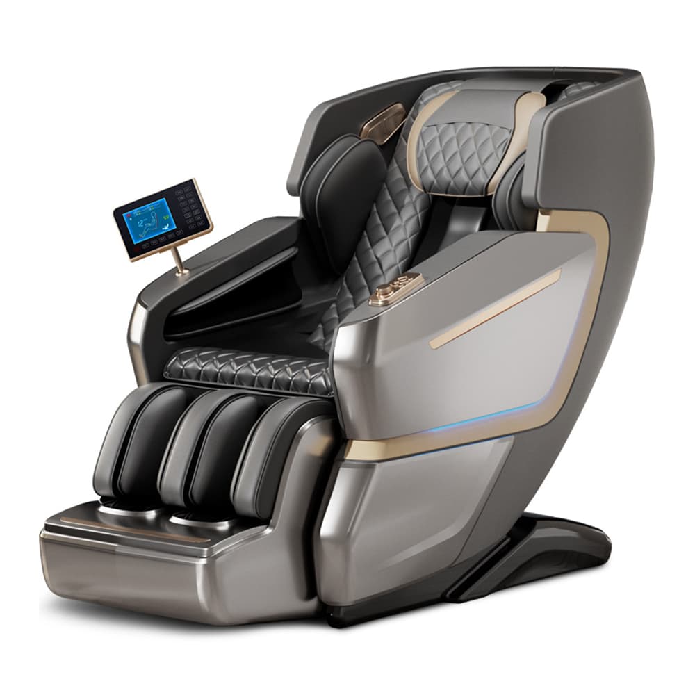 Produktbillede af Massagestol 4D Luksus Pro+ med SL-teknologi Varmeterapi Stemme Kontrol & Touchskærm Model M5 grå på tilbud