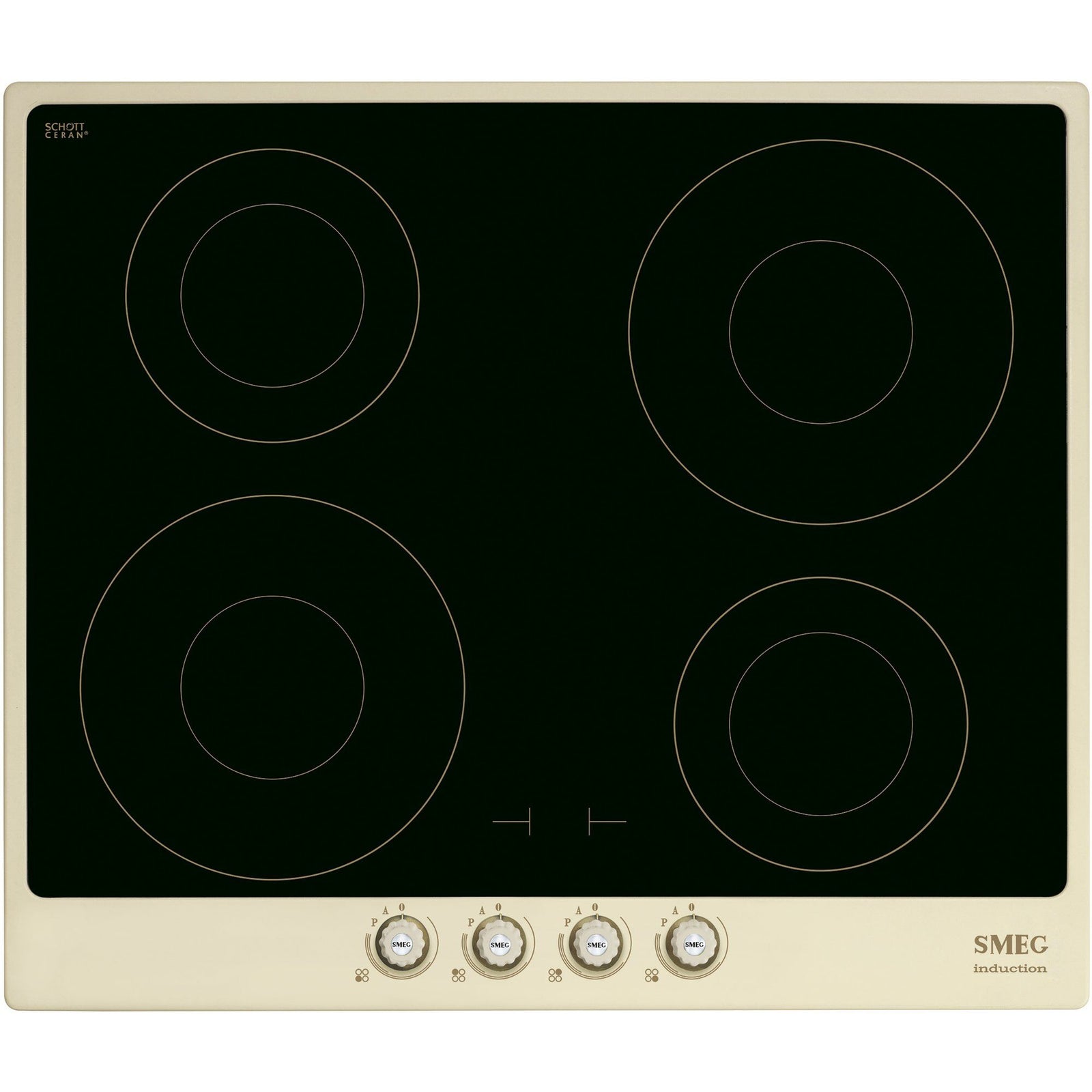 Smeg Smeg 60cm Cortina Induktionskogeplade m. Ramme, Creme ❤ produktbillede (Induktionskogeplade)