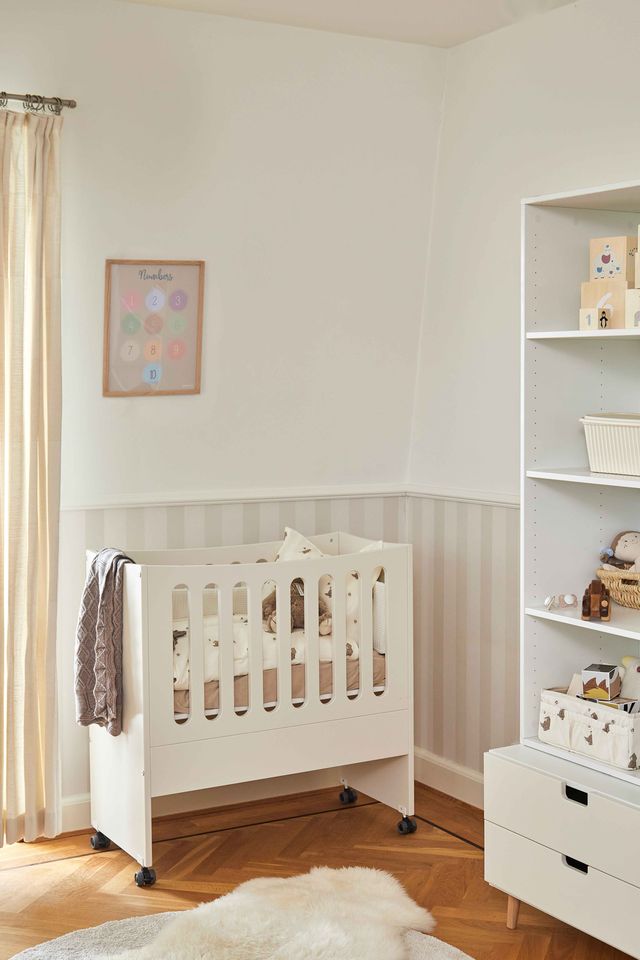 Manis-H  Side-by-side vugge  -  Madras mål 40*85 cm Udvendige mål: 90*89*44 cm