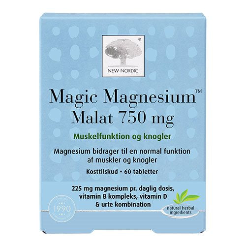 Detaljeret produktbillede af New Nordic Magic Magnesium Malat 60 tabl. på tilbud
