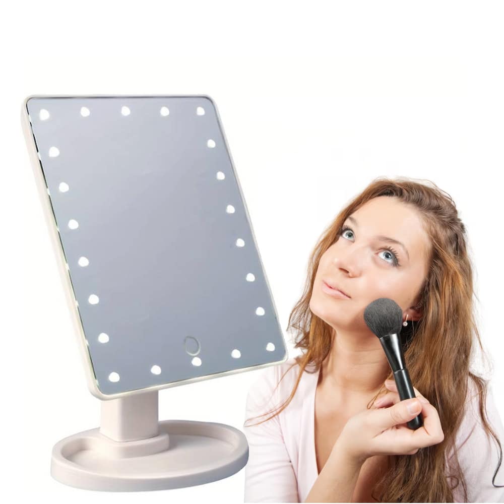 Produktbillede af Køb Make-Up Spejl m/LED lys og Touch Screen (flere farver) Hvid på tilbud