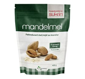 Detaljeret produktbillede af Sukrin Mandelmel fedtreduceret 400 g. på tilbud