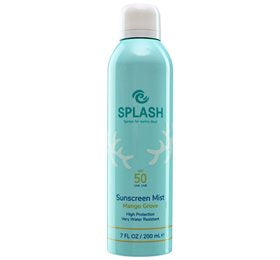 Detaljeret produktbillede af Splash Mango Grove Sunscreen Mist SPF 50 200 ml. Solcreme på tilbud