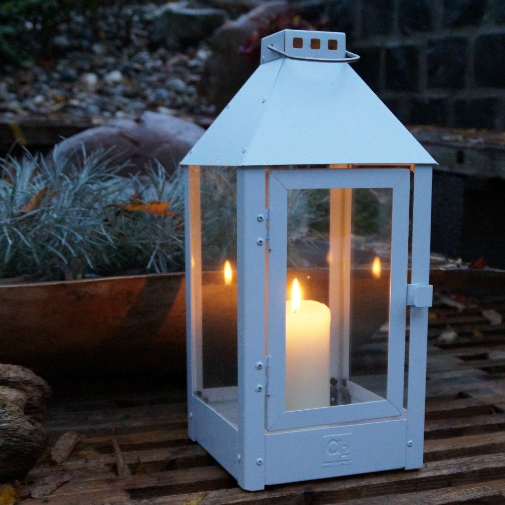 Produktbillede af Marco Lanterne 5 farver 19 x 19 x 42,5 cm Galvaniseret Hvid på tilbud i høj kvalitet