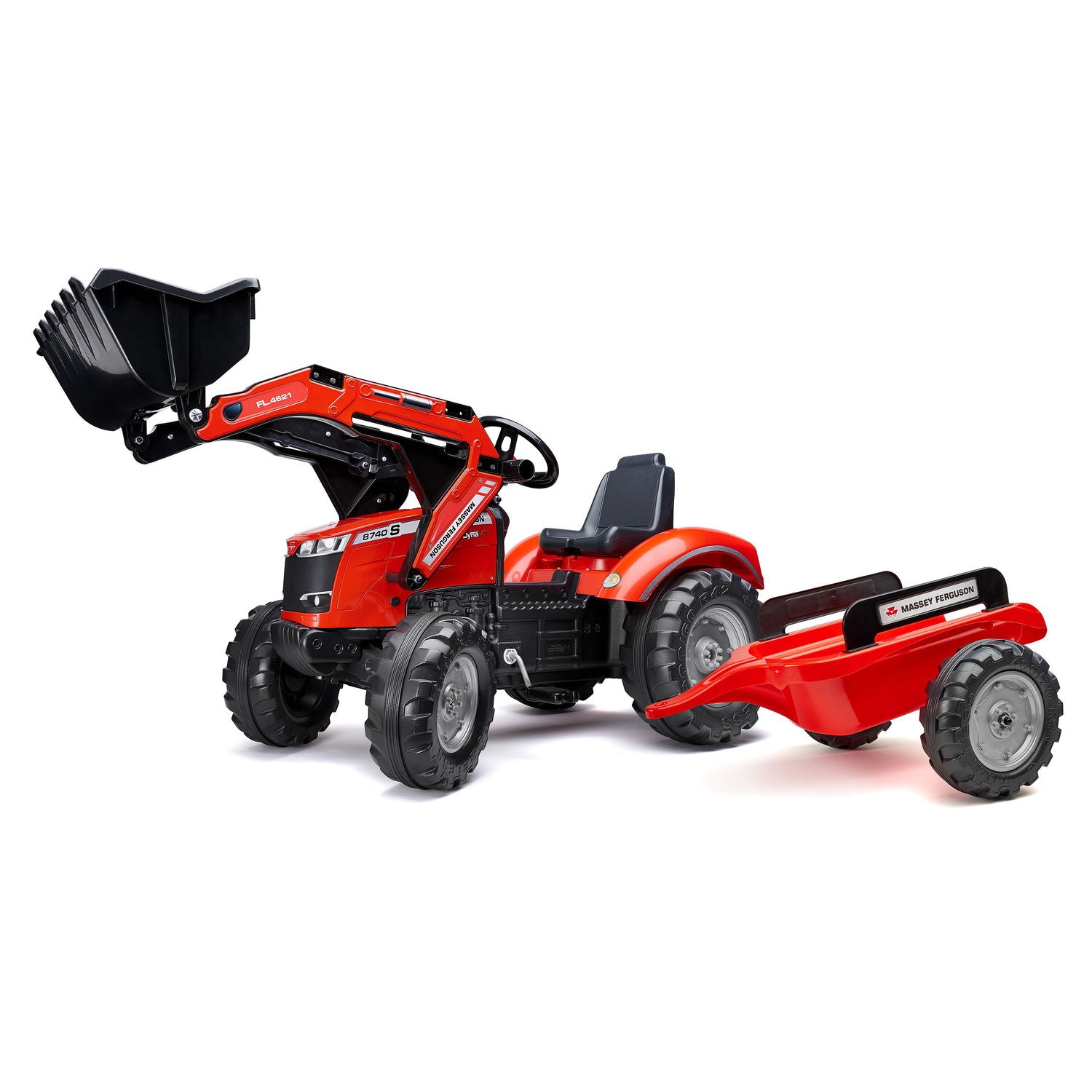 Produktbillede af Massey Ferguson traktor inkl. frontlæsser og vogn på tilbud i høj kvalitet