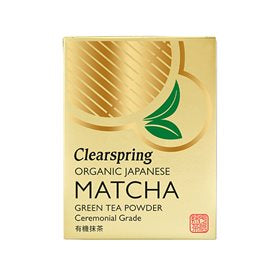 Detaljeret produktbillede af Clearspring Matcha grøn te pulver Ø 30g. (Guld pk) på tilbud
