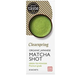 Produktbillede af NatureSoursce Clearspring Matcha shots (premium grade) 8 sticks Ø på tilbud i brug