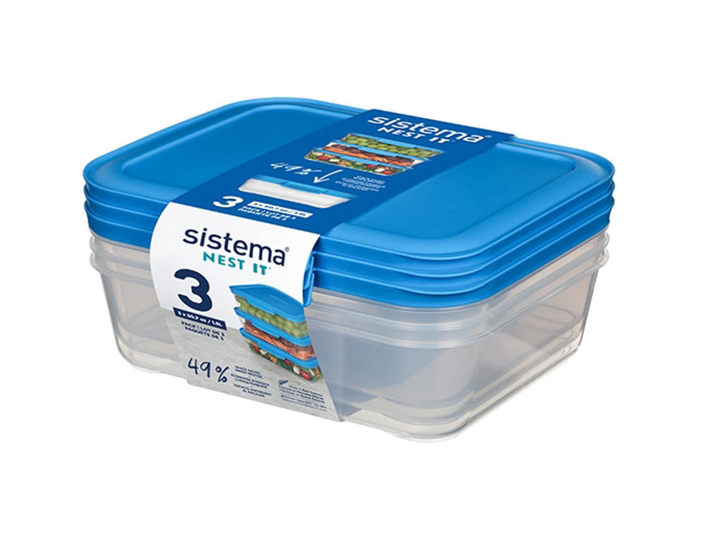 Produktbillede af Sistema Meal Prep 3Pack 1,5l i premium kvalitet