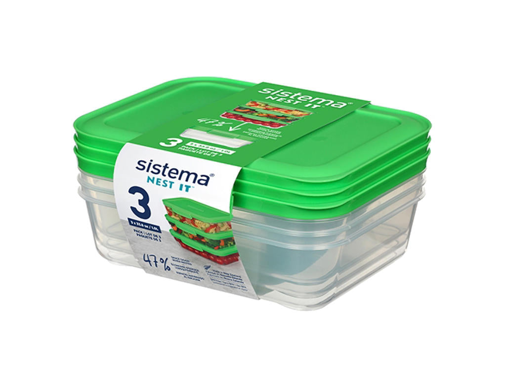Produktbillede af Sistema Meal Prep 3Pack 1l i premium kvalitet