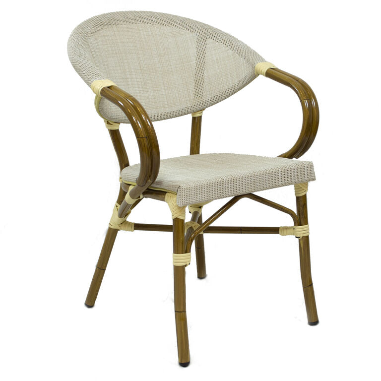 Produktbillede af Paris 2 Caféstol m. armlæn Beige på tilbud