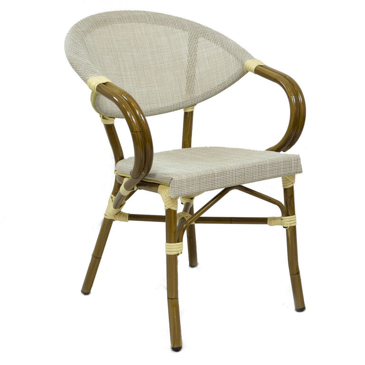 Produktbillede af Paris 2 Caféstol m. armlæn Beige på tilbud
