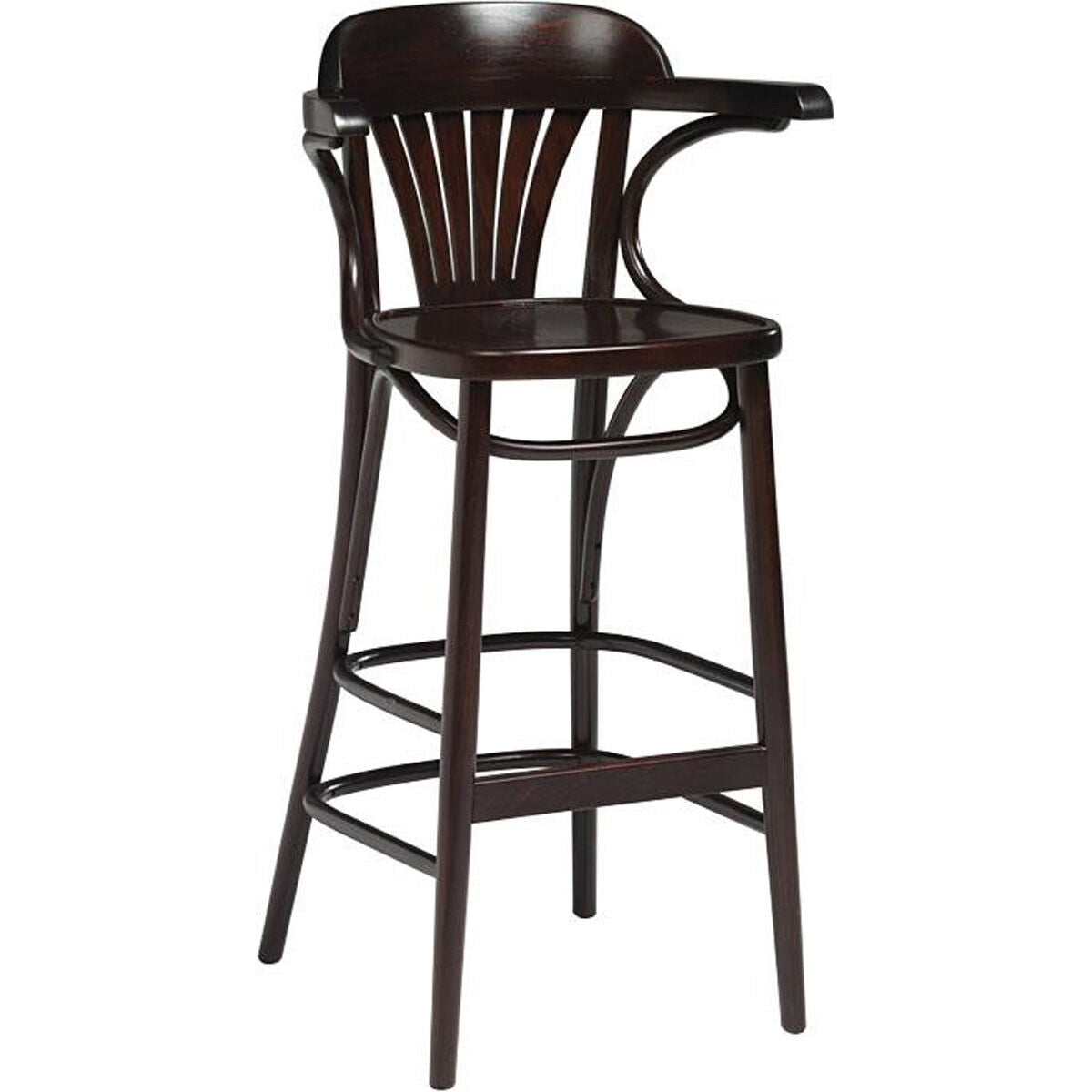 Produktbillede af Classic Barstol med ryglæn med sædehøjde 80cm Wenge på tilbud