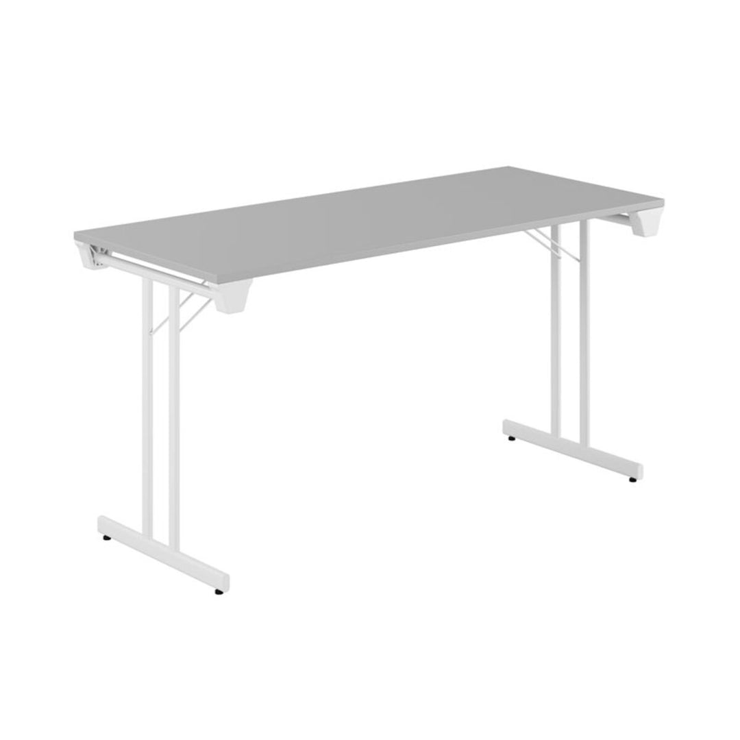 Produktbillede af Dinner Style 140x60cm Sammenklappeligt bord Grå-hvid på tilbud