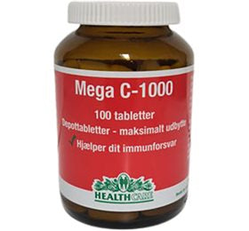 Detaljeret produktbillede af HealthCare Mega C 1000 mg 100 tabletter på tilbud