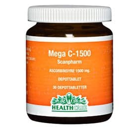 Stort online udvalg i HealthCare Mega C 1500 mg - 30 tabletter ❤ ❤ Hurtig levering: 1 - 2 Hverdage og gratis fragt v/køb over 295 kr. GLS til pakkeshop ❤ Varenummer: HG-3881 og barcode / Ean: 5701423208817 på lager - Kæmpe udvalg i Scanpharm - Over 424 kendte brands på udsalg