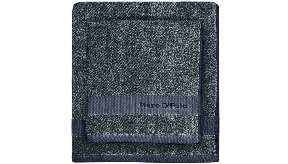 Produktbillede af Marc Ó Polo Melange Håndklæde Navy/off hvid Badehåndklæde 70x140 på tilbud i høj kvalitet