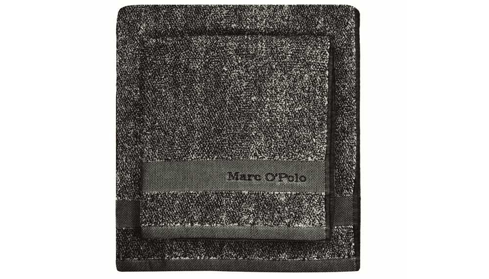 Produktbillede af Marc Ó Polo Melange Håndklæde Sort/off hvid Gæstehåndklæde 30x50 på tilbud i høj kvalitet