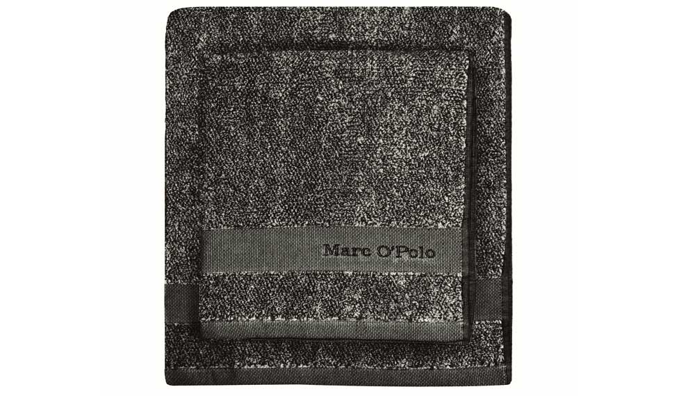 Produktbillede af Marc Ó Polo Melange Håndklæde Sort/off hvid Vaskehandske på tilbud i høj kvalitet