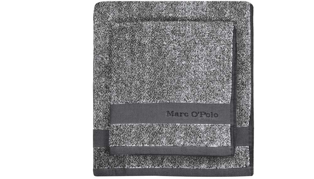 Produktbillede af Marc Ó Polo Melange Håndklæde Antracitgrå/off hvid Badehåndklæde 70x140 på tilbud i høj kvalitet