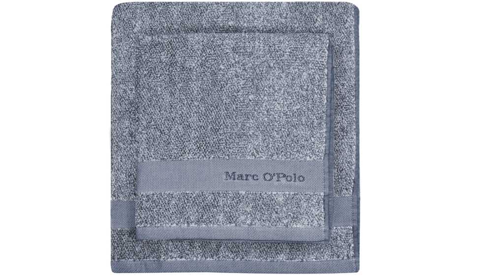 Produktbillede af Marc Ó Polo Melange Håndklæde smoke blue/off hvid Håndklæde 50x100 på tilbud i høj kvalitet