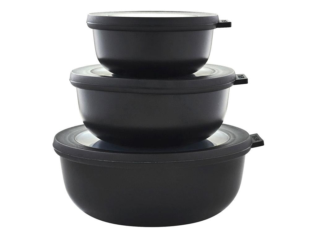 Produktbillede af Mepal Cirqula lav Skålesæt sæt af 3 Sort i premium kvalitet
