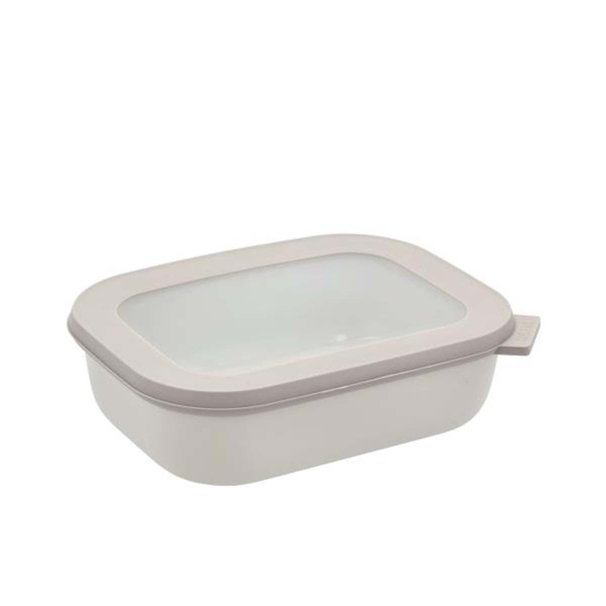 Produktbillede af Mepal Cirqula Rektangulær skål m/låg 1000 ml Nordic white i premium kvalitet
