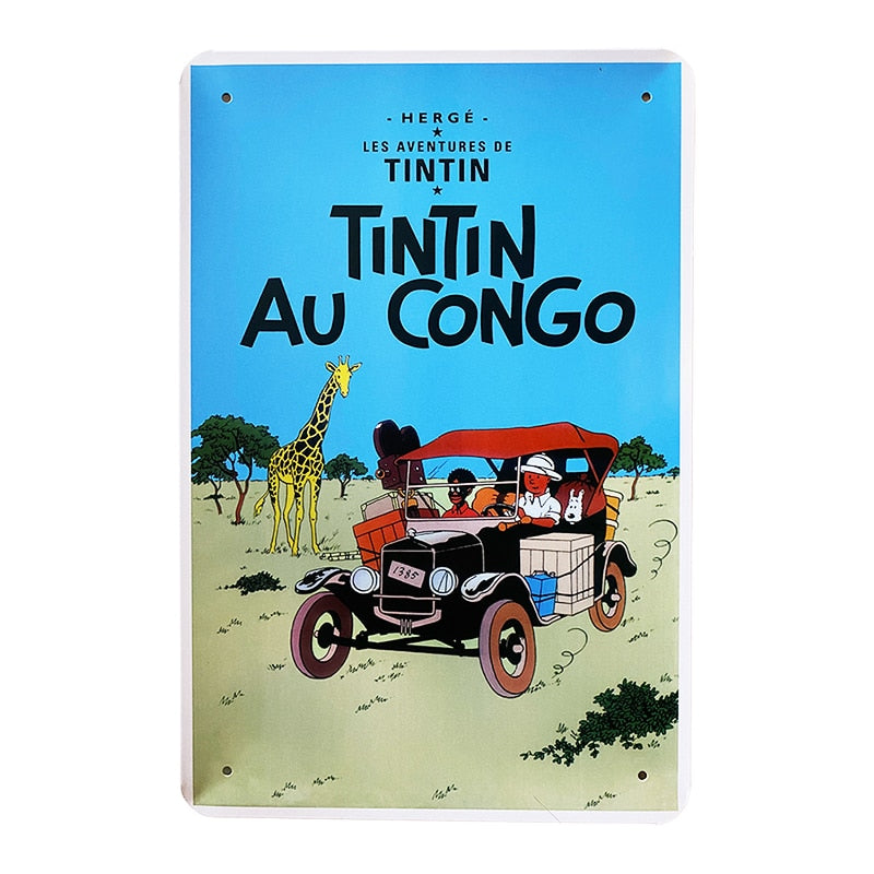 Produktbillede af Køb Metalskilt TinTin Au Congo på tilbud