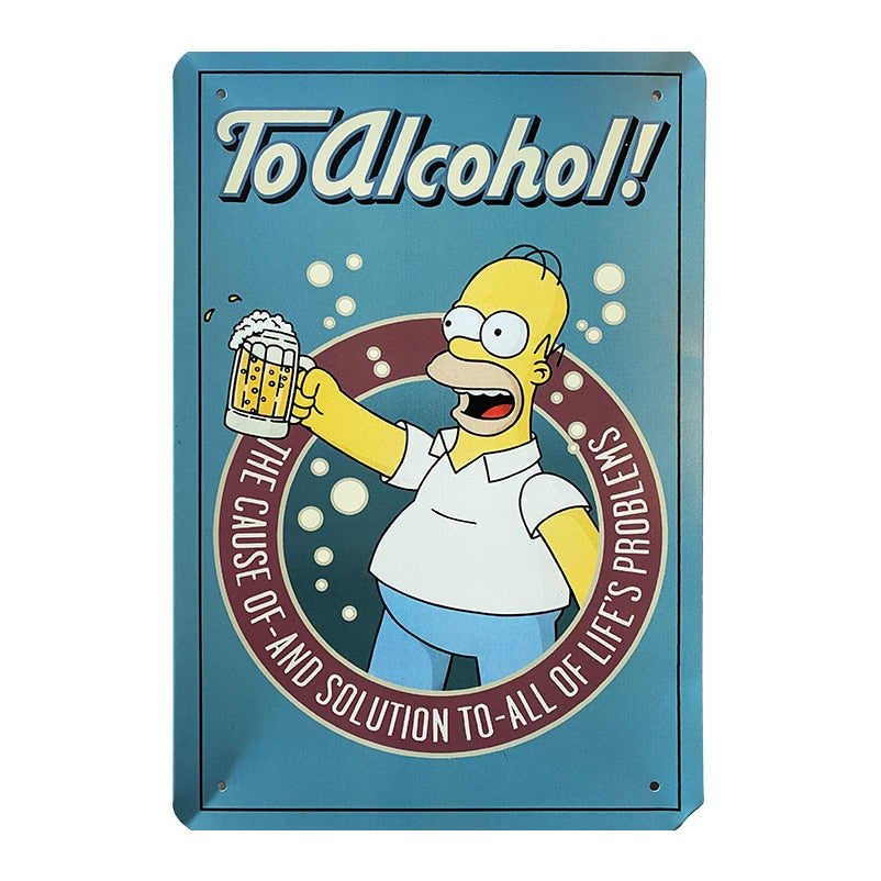 Produktbillede af Metalskilt To Alcohol på tilbud