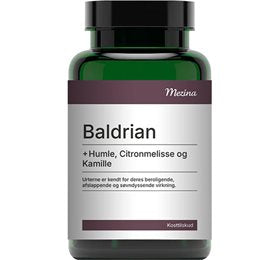 Produktbillede af Mezina Baldrian + Humle Citronmelisse og Kamille 120 kap. på tilbud i brug